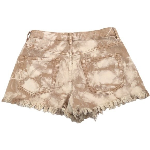 PacSun High Rise Festival Tie Dye Denim Shorts Size 25 Frayed Hem Boho Y2K - Picture 4 of 11